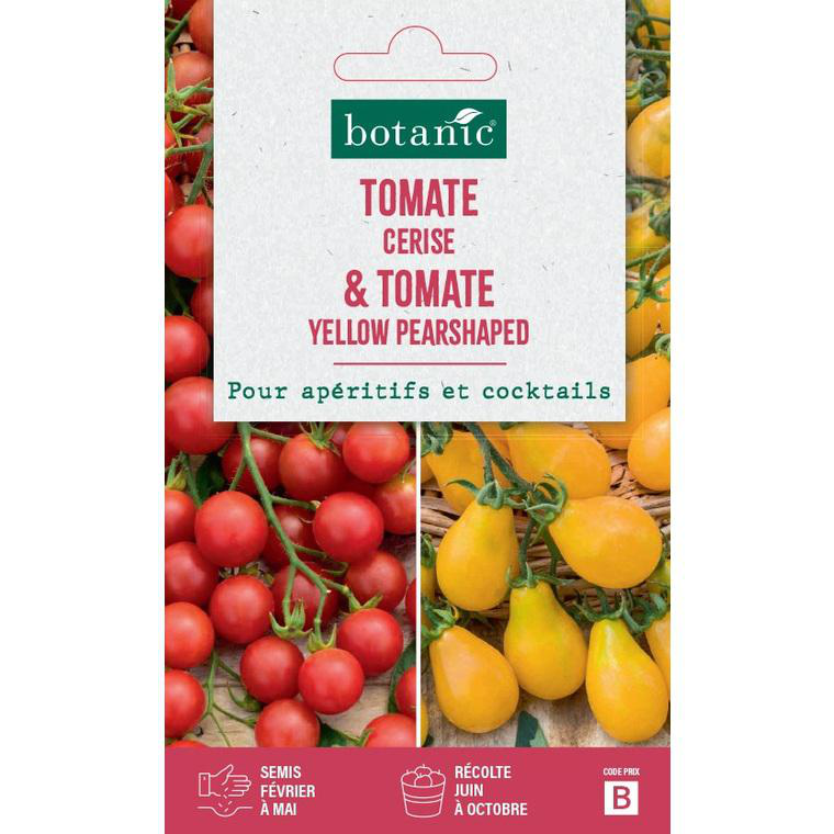 Duo De Graines Tomate Cerise Et Tomate Yellow Pearshaped Botanic