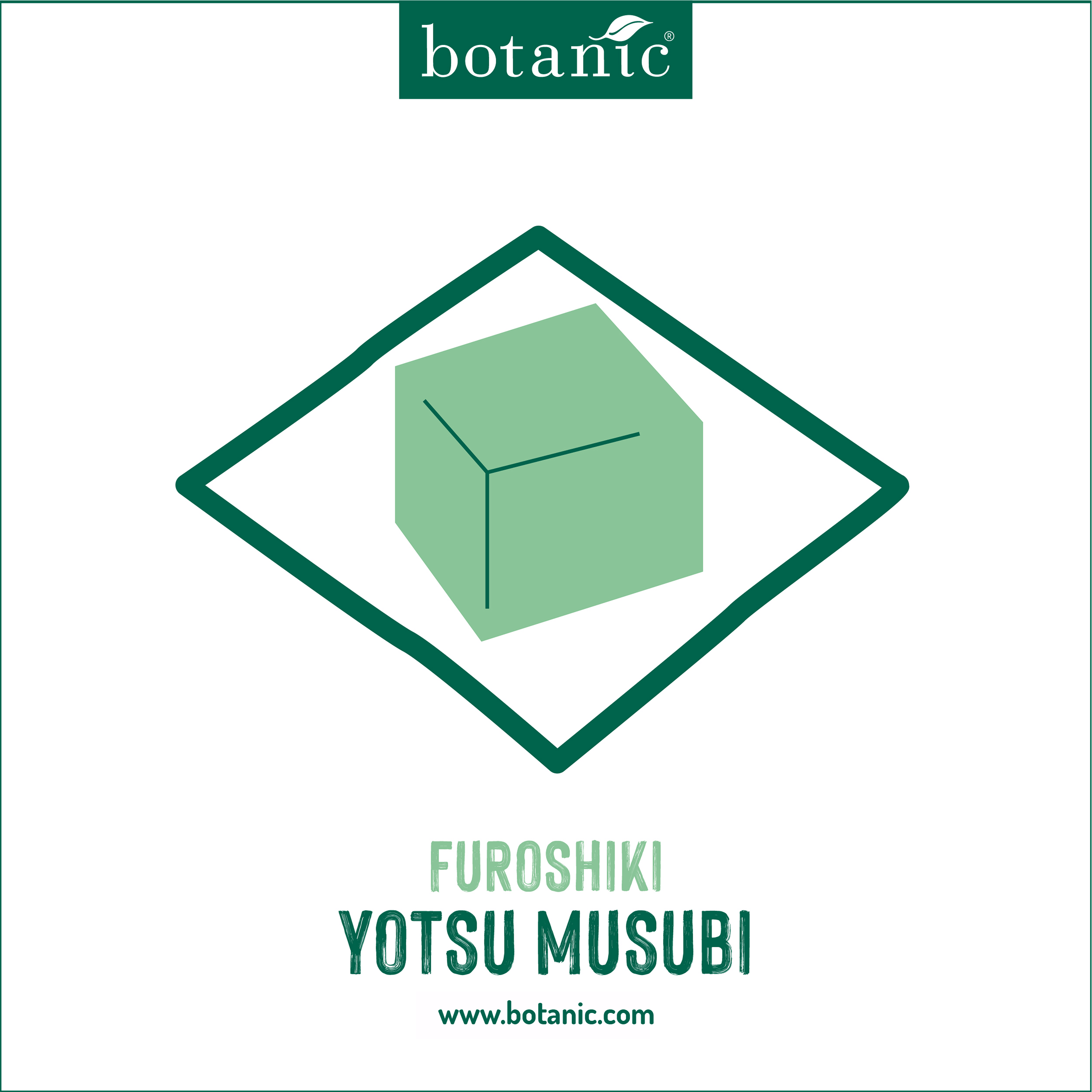 Furoshiki Yotshu Musubi pour emballer vos cadeaux de forme carré