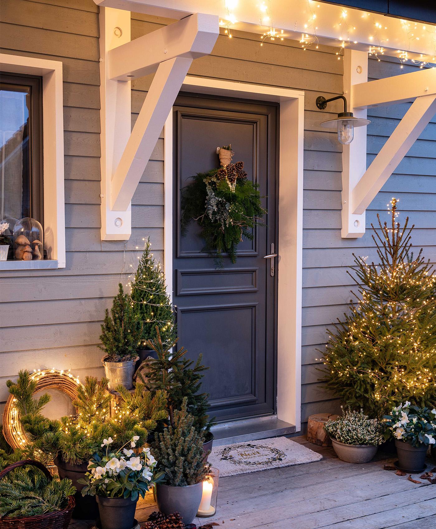 Pas de porte illuminé pour Noël