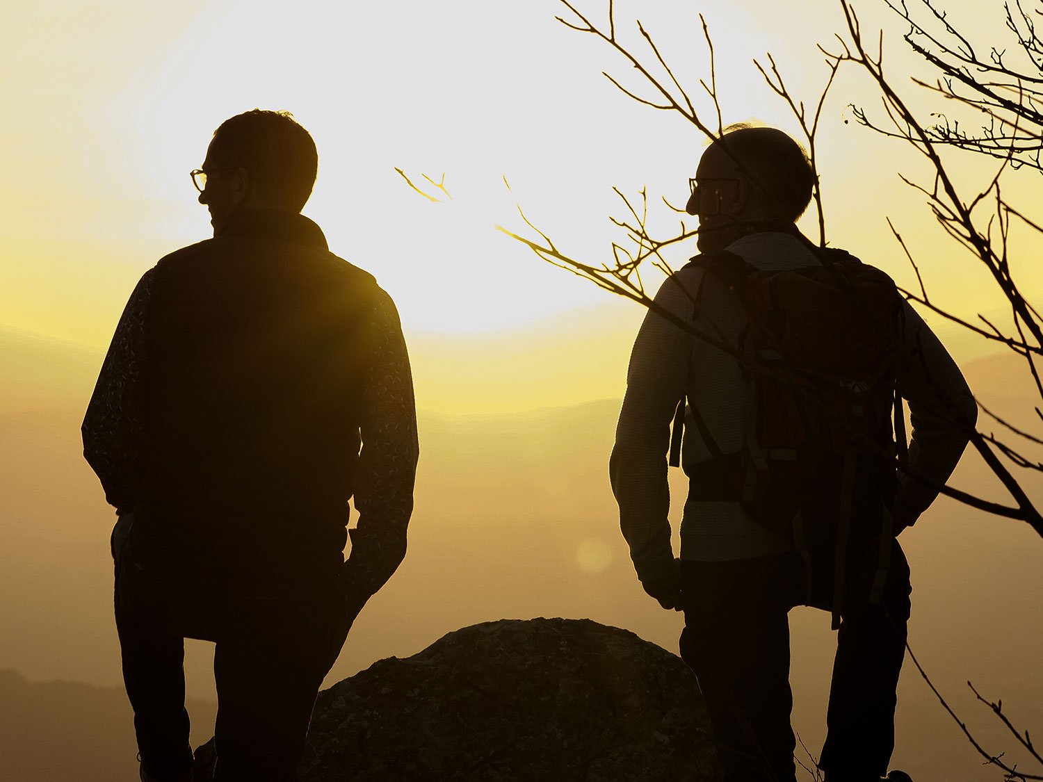 Eric et Luc Blanchet en montagne pour le coucher de soleil