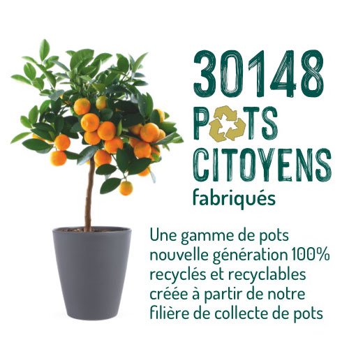 30148 pots citoyens fabriqués grâce à la collecte botanic®