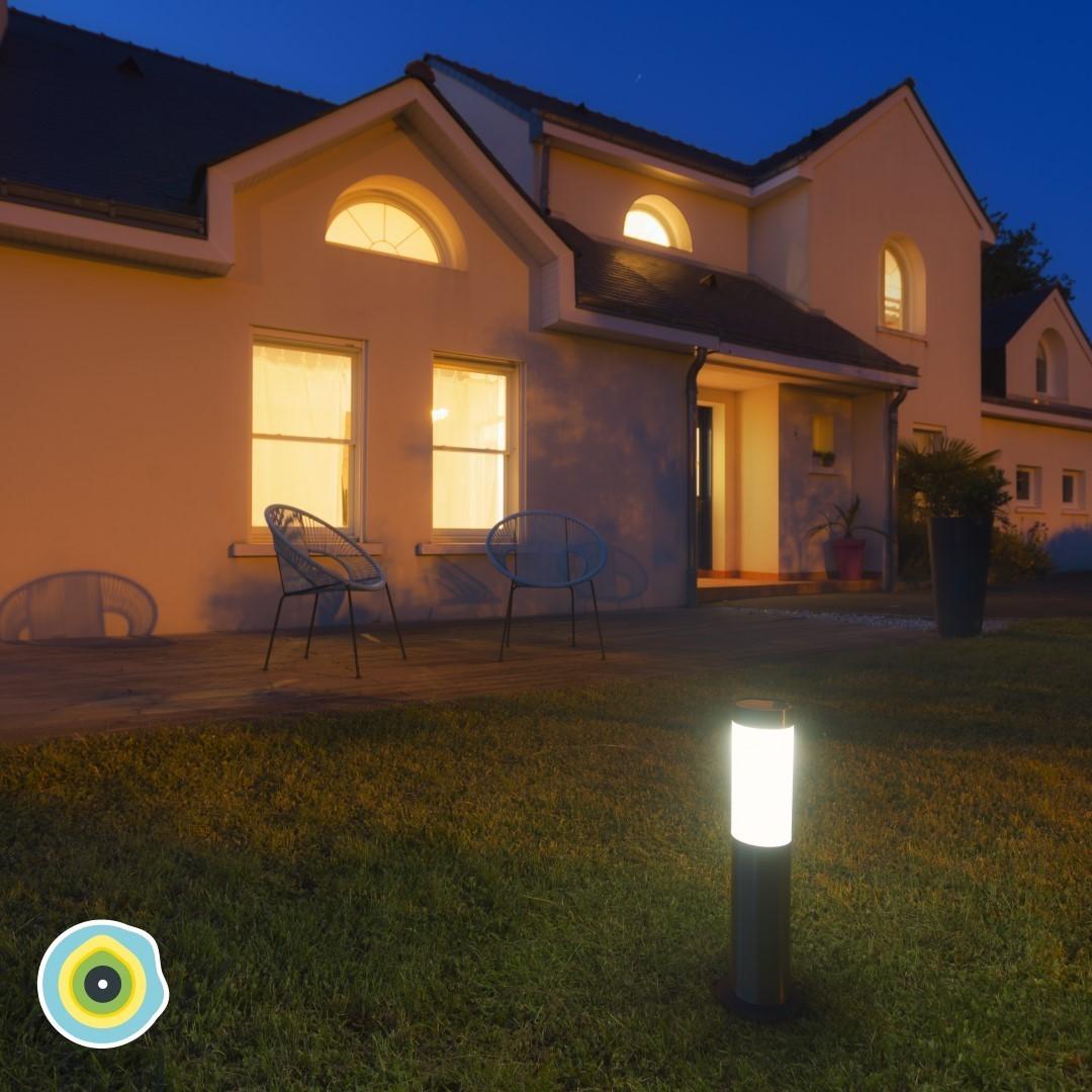 Maison Solaire Décorative En Métal Gris - Lanterne D'extérieur Résistante Aux Intempéries - 3 Tailles (80, 60, 40 Cm) - Éclairage Automatique Au Crépuscule - 8