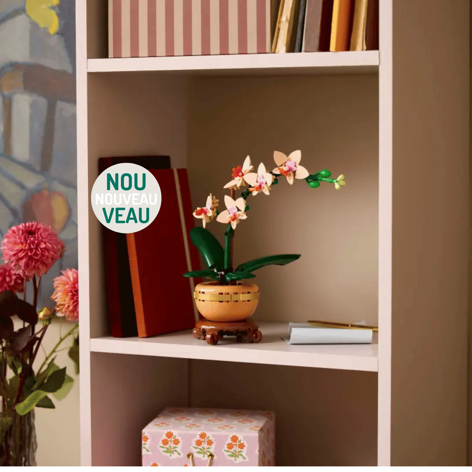 Orchidée en lego® dans la décoration de la maison