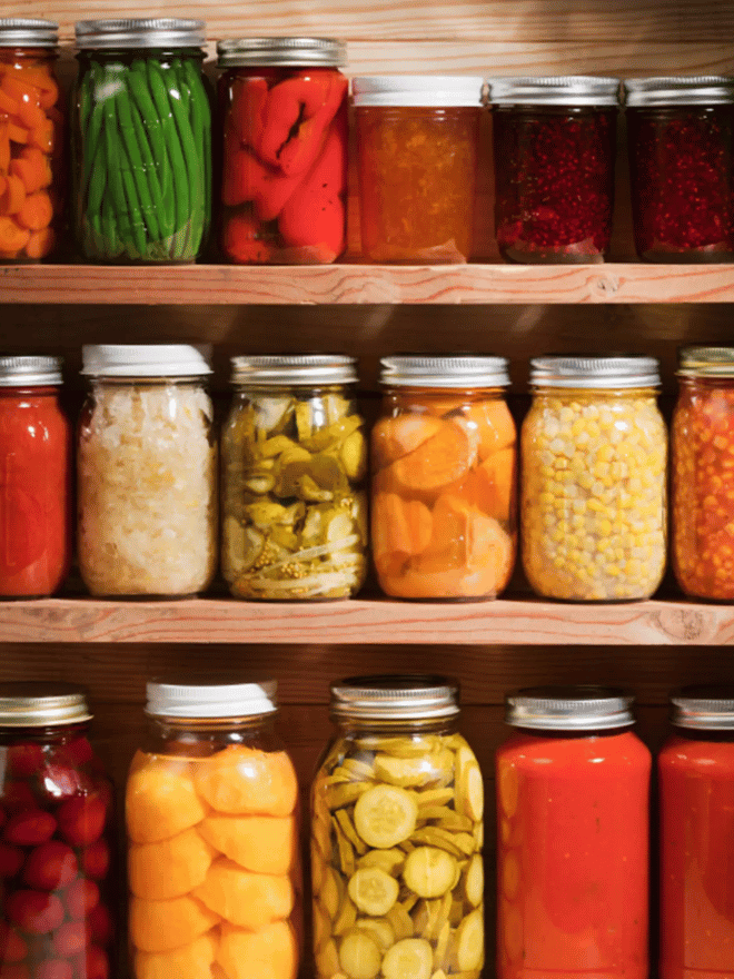 Des bocaux de légumes lactofermentés