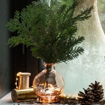 Décoration de Noël vase et branche de spin