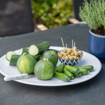 Une assiette avec des légumes du jardin