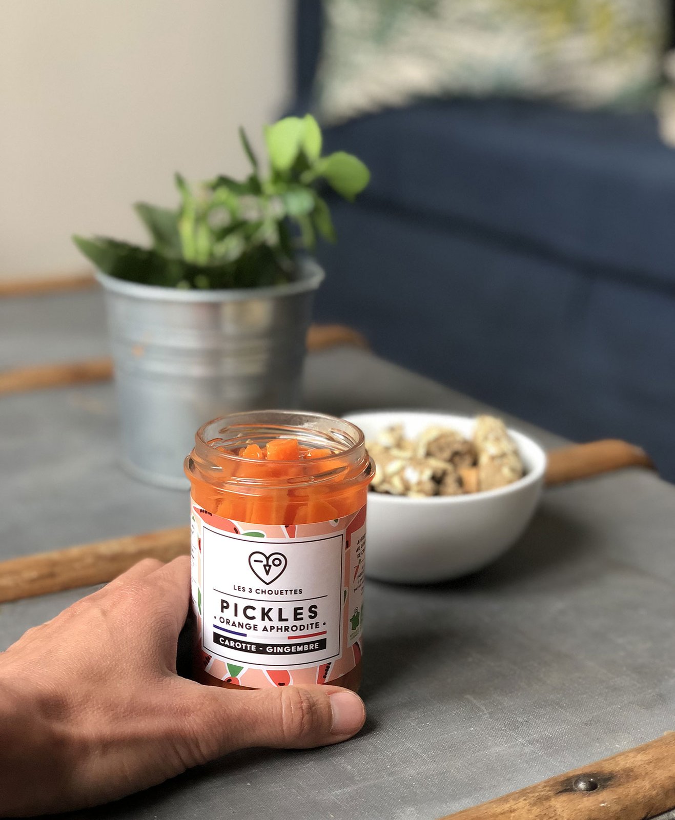 Un bocal de pickles de carottes Les 3 Chouettes