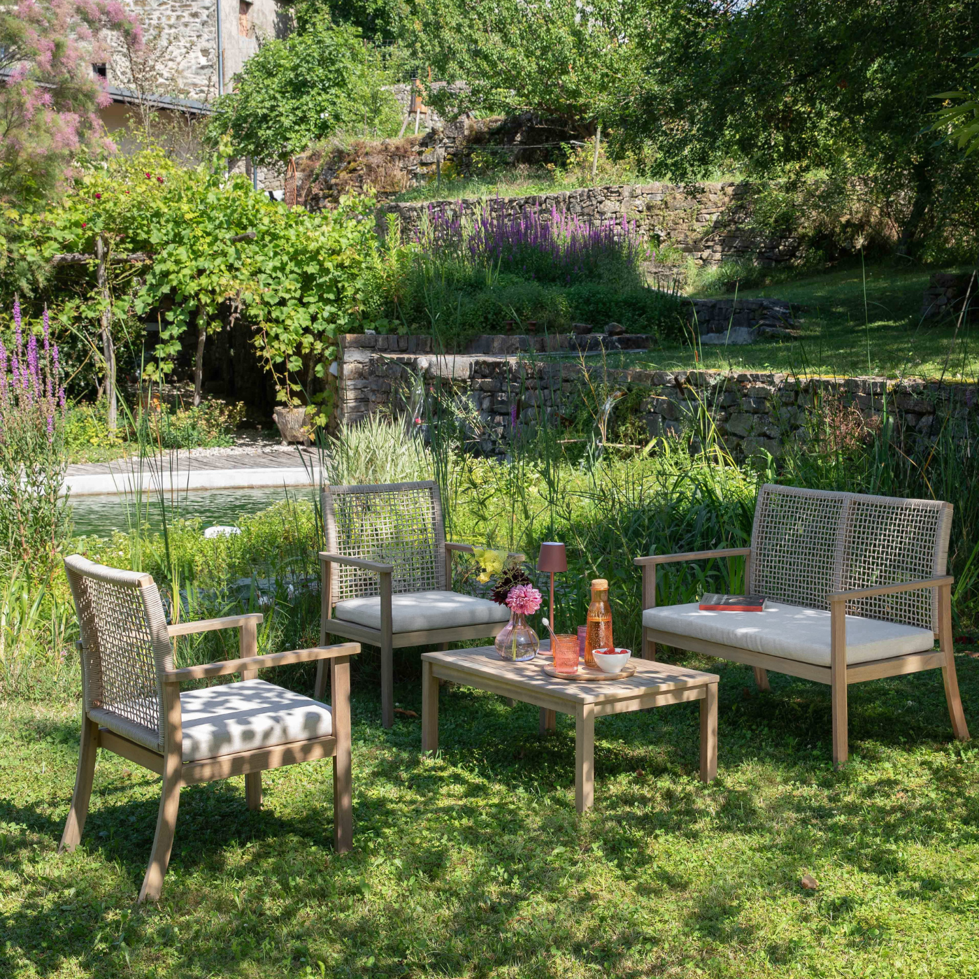 Salon de jardin extérieur collection séquoïa