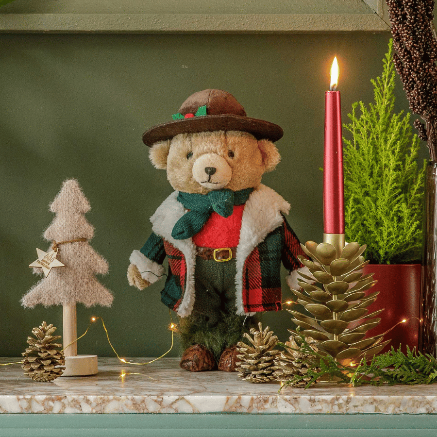 Personnage ourson décoratif à poser pour Noël