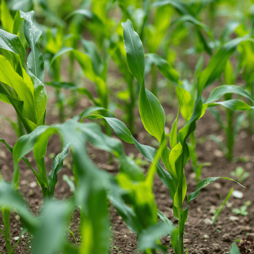 Jeunes pousses plantées dans la terre