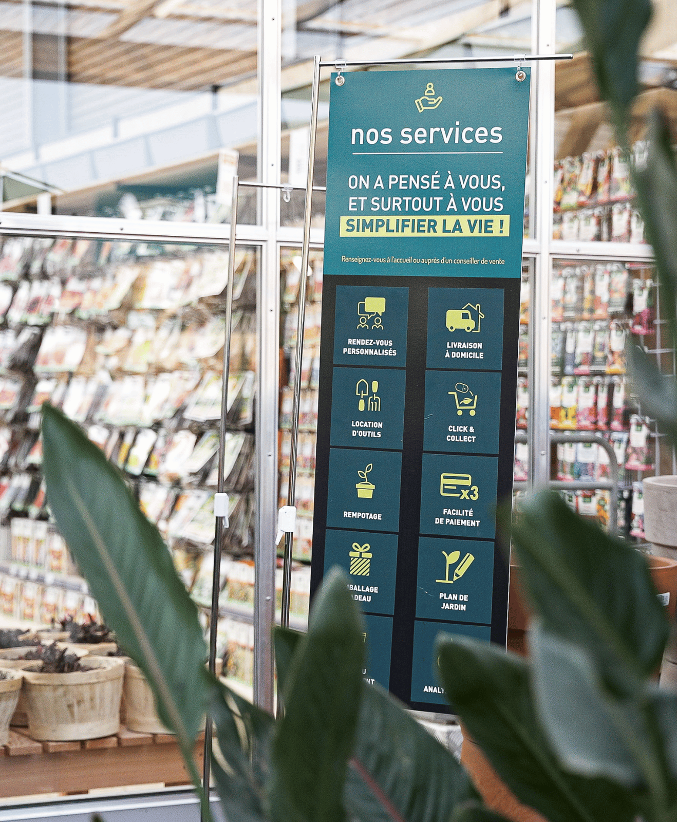 Affiche en magasin nos services