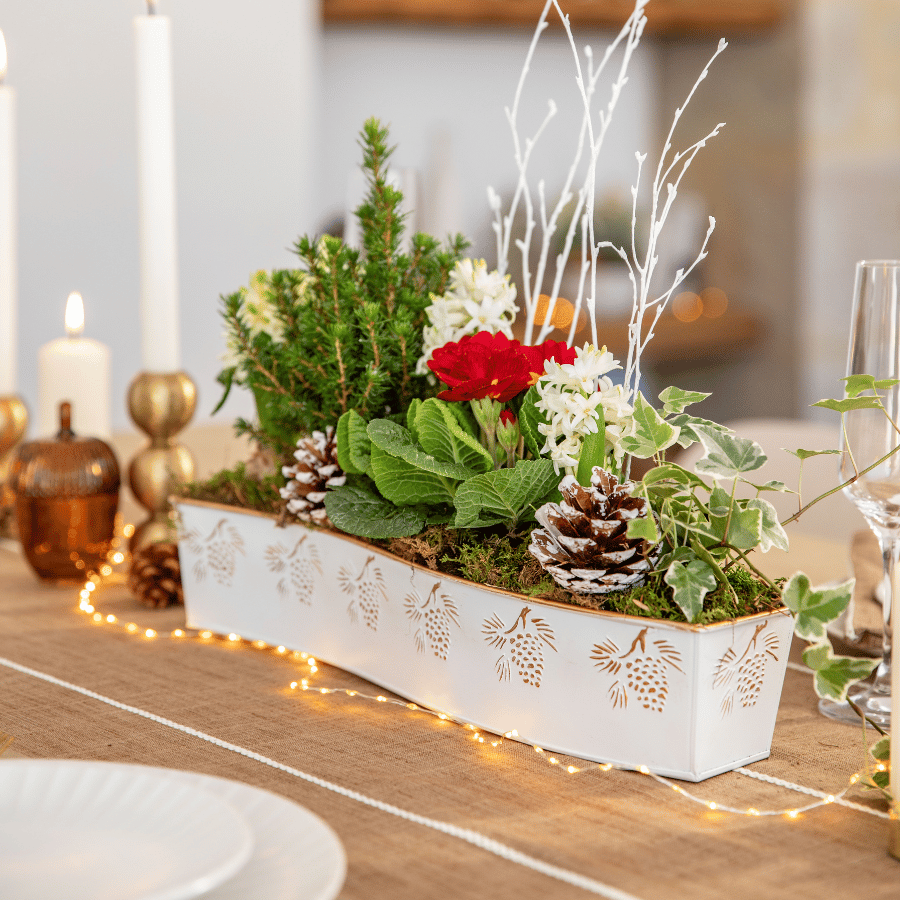 Composition de Noël sur la table du repas