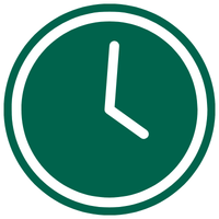 Pictogramme vert horloge