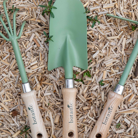Lot d'outils à main pour le jardin coloris amande (transplantoir, serfouette, griffe) botanic®