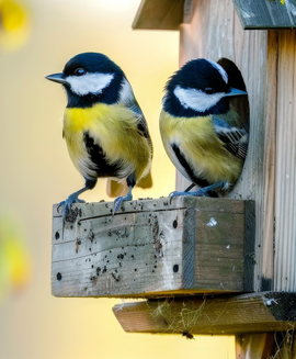 Des oiseaux du jardin sur une branche