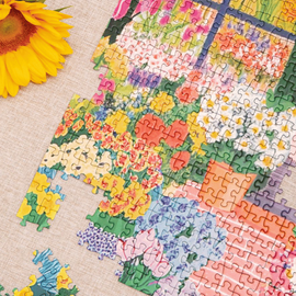 Puzzle coloré en construction