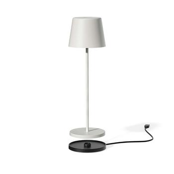Visuel 1 du produit Lampe de table touch sans fil en aluminium blanc Kelly White - Ø 10 x H 38 cm