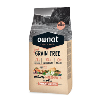 Visuel 1 du produit Croquette pour chien adulte Grain Free au saumon et fruits de mer Ownat - 3 kg