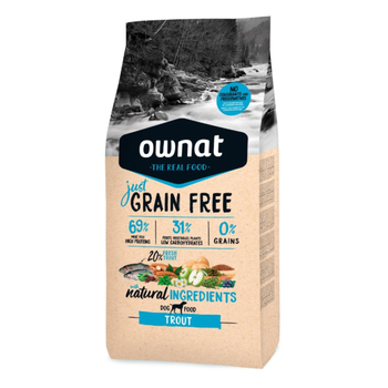 Visuel 1 du produit Croquette pour chien adulte Just Grain Free sans céréales à la truite Ownat - 14 kg