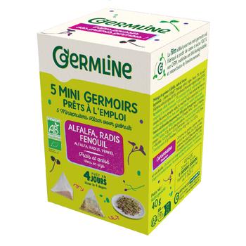 Visuel 1 du produit Mini germoirs alfalfa radis fenouil en boîte Germline - 5 x 8 g