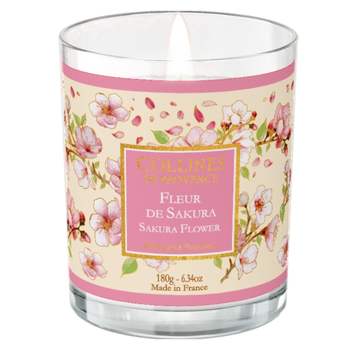 Visuel 1 du produit Bougie parfumée Collines de Provence collection Estivale senteur Fleur de Sakura - 180 g