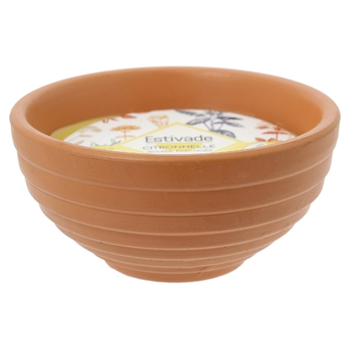 Visuel 1 du produit Bougie citronnelle pot terracotta Estivade coloris jaune en cire Denis & Fils - Ø 11 x 6 cm