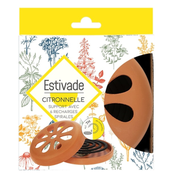Visuel 1 du produit Support spirale terre cuite avec 6 spirales citronnelle coloris marron Denis & Fils