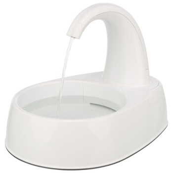 Visuel 1 du produit Fontaine à eau pour chat et petit chien en plastique coloris blanc Curved Stream Trixie - 2,5 L