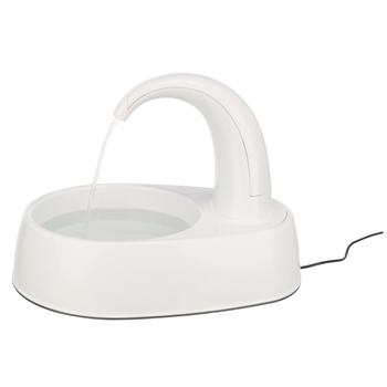 Visuel 1 du produit Fontaine à eau pour chat et petit chien en plastique coloris blanc Curved Stream Trixie - 2,5 L