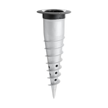 Visuel 1 du produit Base d'ancrage en aluminium à visser ou à sceller pour parasols, tonnelles, pieds de parasol, poteaux de hamacs et mâts de voile d'ombrage Gard&Rock - Ø 11 x 30 cm