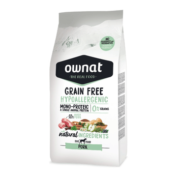 Visuel 1 du produit Croquettes pour chien au porc sans céréales Ownat Hypoallergenic - 12 kg