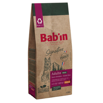 Visuel 1 du produit Croquettes pour chien maxi adulte au poulet sans céréales Bab'in Signature - 12 kg