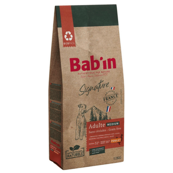 Visuel 1 du produit Croquettes pour chien medium adulte au poulet sans céréales Bab'in Signature - 12 kg