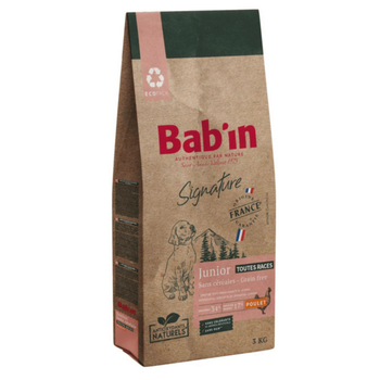 Visuel 1 du produit Croquettes pour chien junior au poulet sans céréales Bab'in Signature - 3 kg