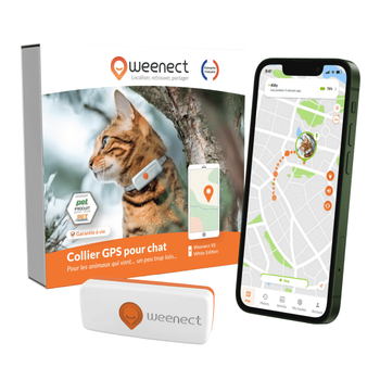 Visuel 1 du produit Traceur GPS pour chat coloris blanc Weenect - fonctionne avec abonnement