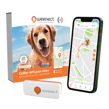 Visuel 1 du produit Traceur GPS pour chien coloris blanc Weenect - fonctionne avec abonnement