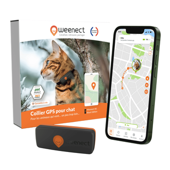 Visuel 1 du produit Traceur GPS pour chat coloris noir Weenect - fonctionne avec abonnement