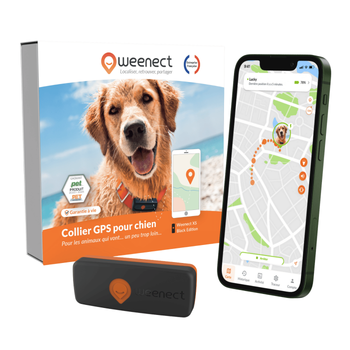 Visuel 1 du produit Traceur GPS pour chien coloris noir Weenect - fonctionne avec abonnement