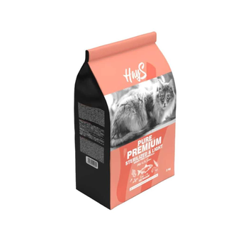 Visuel 1 du produit Croquette pour chat adulte stérilisé au saumon light Hays Pure Premium - 2 kg