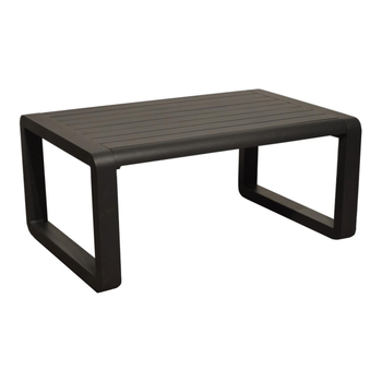 Visuel 1 du produit Table basse de jardin en aluminium - Graphite, PROLOISIRS Quenza II - Plateau à lattes