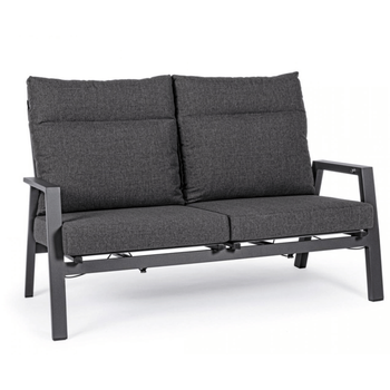 Visuel 1 du produit Canapé inclinable 2 places anthracite, matière durable - BIZZOTTO Kledi