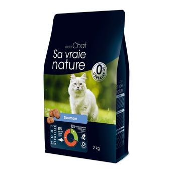 Visuel 1 du produit Croquette pour chat stérilisé au saumon Sa vraie nature - 2 kg