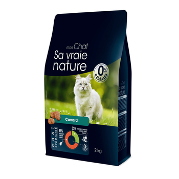 Visuel 1 du produit Croquette pour chat stérilisé au canard Sa vraie nature - 2 kg