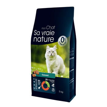 Visuel 1 du produit Croquette pour chat stérilisé au canard Sa vraie nature - 5 kg
