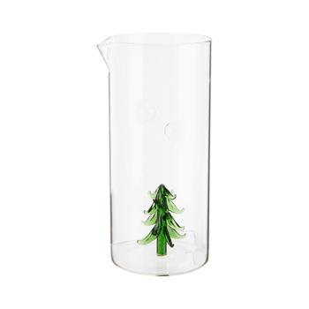 Visuel 1 du produit Pichet en verre transparent avec décor sapin vert - 1,4 L