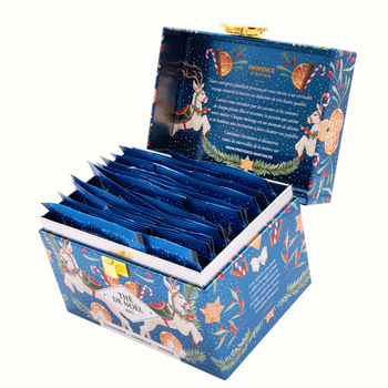 Visuel 1 du produit Thé de Noël gingembre cannelle bio Provence d'Antan - 36 g dans une boîte en métal