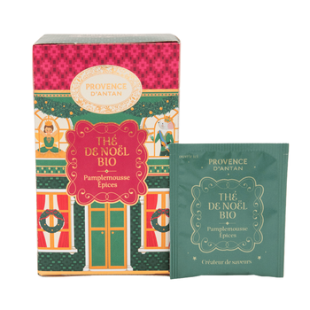Visuel 1 du produit Thé de Noël bio Provence d'Antan - 32,4 g dans une boîte ronde avec couvercle