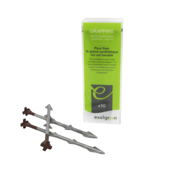 Visuel 1 du produit Grapins de fixation pour sol meublé gazon synthétique Exelgreen - 10 pièces
