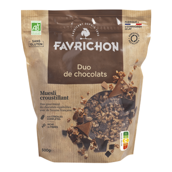 Visuel 1 du produit Muesli croustillant duo de chocolats bio Favrichon - 500 g