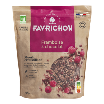 Visuel 1 du produit Muesli croustillant framboise et chocolat bio Favrichon - 1 kg